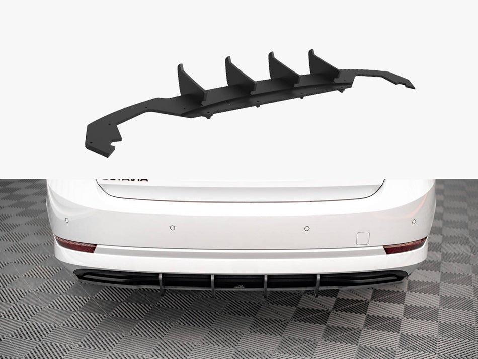 Maxton Design Street PRO Rear Diffuser Skoda Octavia Mk4 - SKOC4CNC-RS1B - Image 1