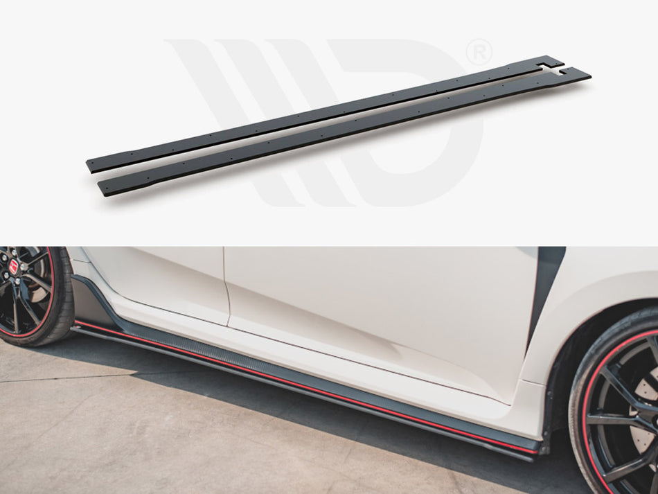 MAXTON DESIGN Street PRO Side Skirts Diffusers V.2 Honda Civic X Type-R