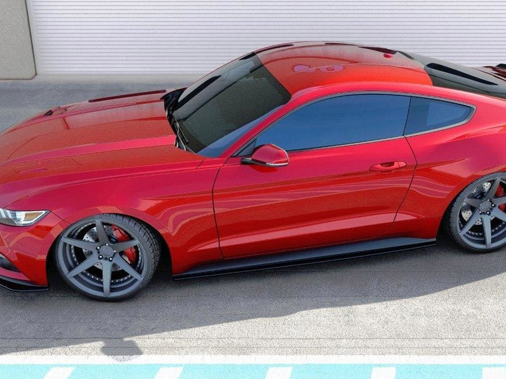 Maxton Design Side Skirts Diffusers Ford Mustang Mk6 (2014-2017) - Textured - FO-MU-6-SD1T - Image 2