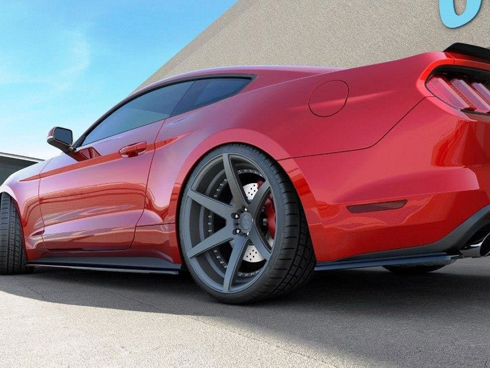 Side Skirts Diffusers Ford Mustang Mk6 (2014-2017) - Textured