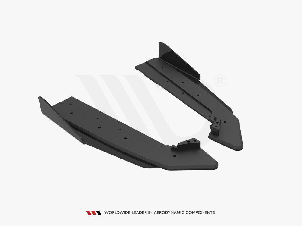 Maxton Design Street PRO Rear Side Splitters V.1 + Flaps Ford Mustang GT Mk6 Facelift - FOMU6FGTCNC-RSD1B+RSF1G - Image 4