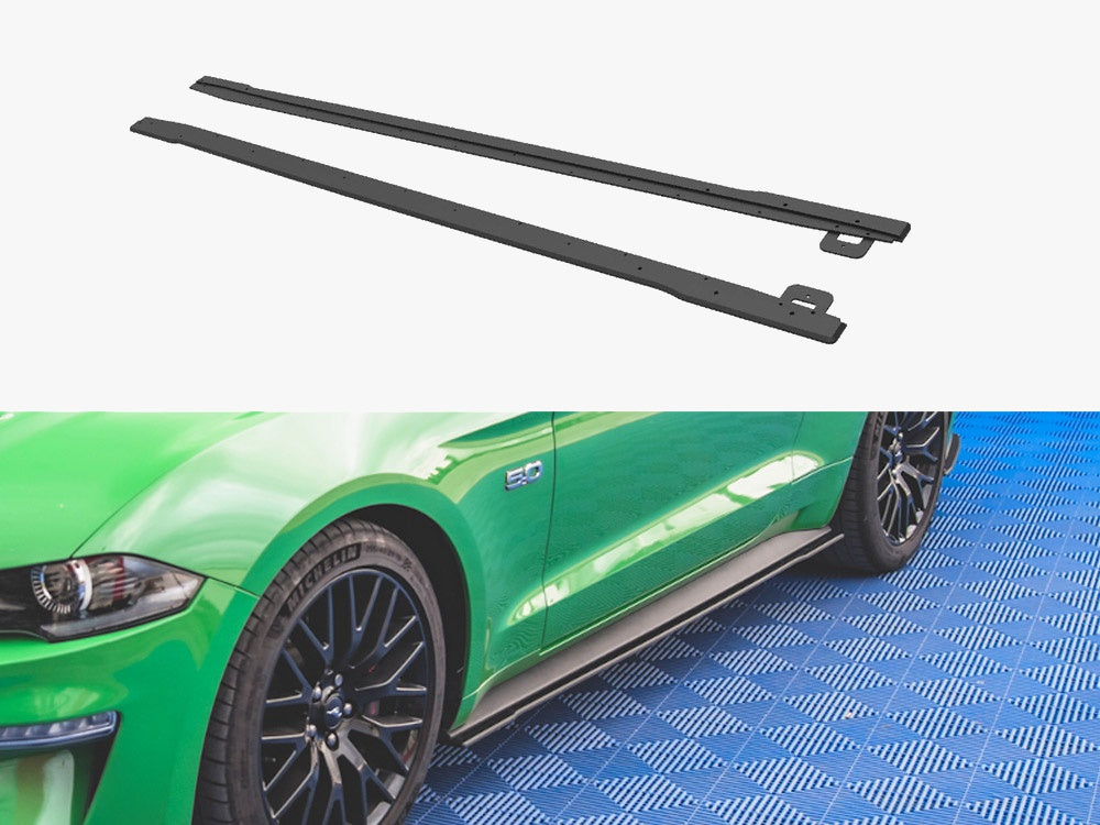 Maxton Design Street PRO Side Skirts Diffusers V.1 Ford Mustang GT Mk6 Facelift - FOMU6FGTCNC-SD1B - Image 1