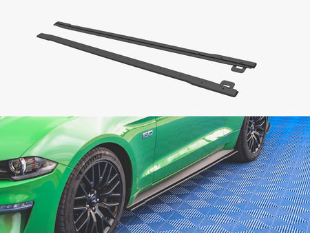 Maxton Design Street PRO Side Skirts Diffusers V.1 Ford Mustang GT Mk6 Facelift - FOMU6FGTCNC-SD1B - Image 1