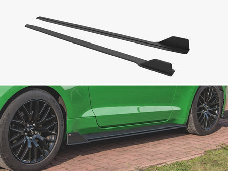 Maxton Design Street PRO Side Skirts Diffusers V.2 Ford Mustang GT Mk6 Facelift - FOMU6FGTCNC-SD2B - Image 1
