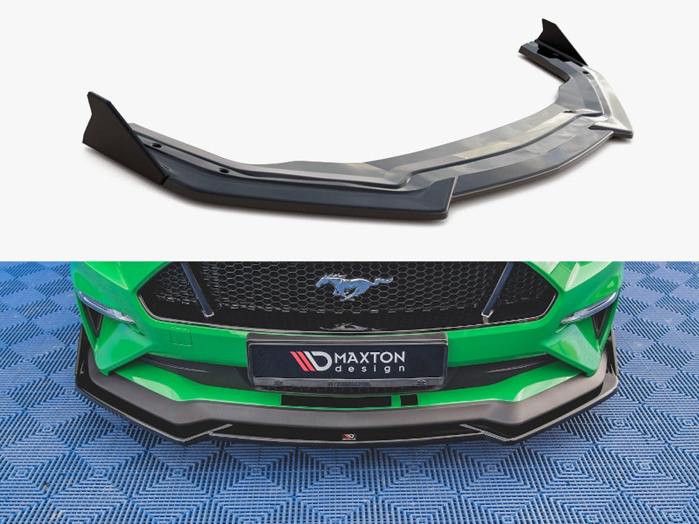 Maxton Design Front Splitter V.1 + Flaps Ford Mustang GT Mk6 Facelift - FO-MU-6F-GT-FD1G+FSF - Image 1