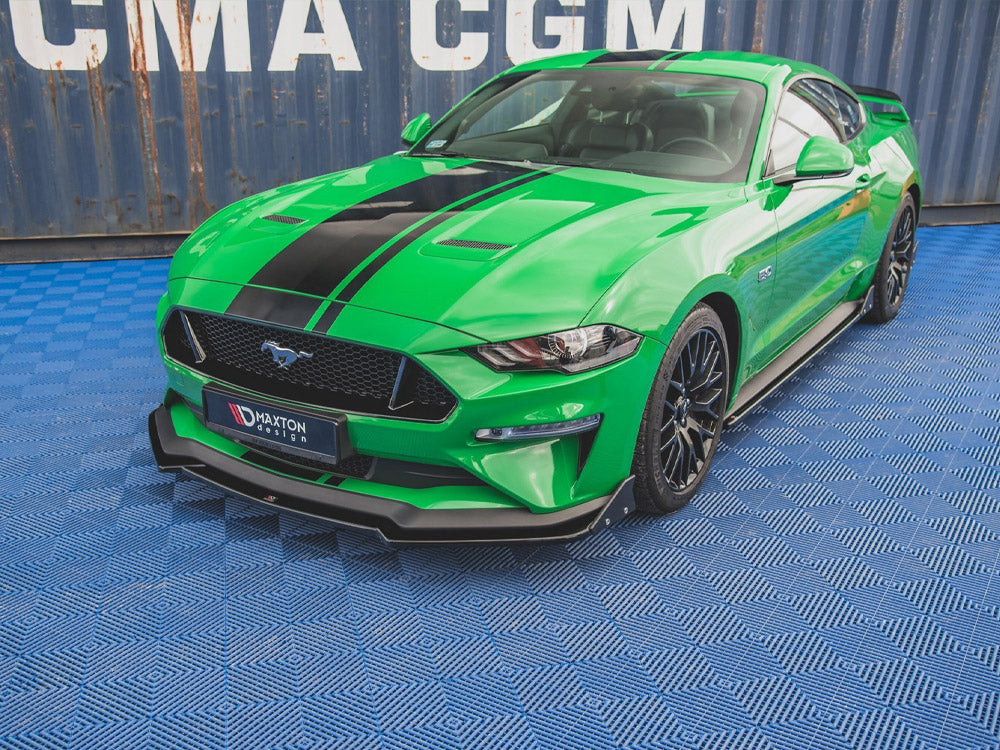 Maxton Design Front Splitter V.1 + Flaps Ford Mustang GT Mk6 Facelift - FO-MU-6F-GT-FD1G+FSF - Image 2