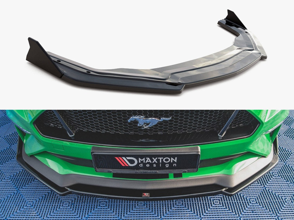 Maxton Design Front Splitter V.2 + Flaps Ford Mustang GT Mk6 Facelift - FO-MU-6F-GT-FD2G+FSF - Image 1