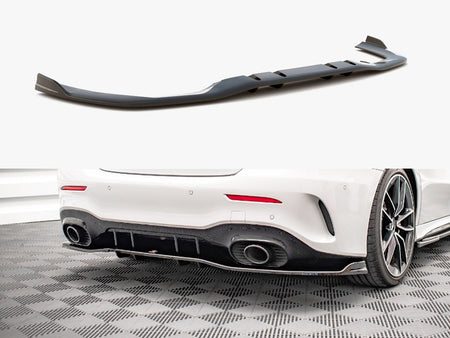 Rear Splitter (Vertical Bars) V.2 Mercedes A 35 AMG Sedan V177 - Textured
