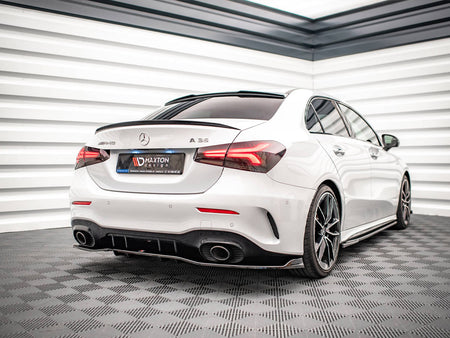 Maxton Design Rear Splitter (Vertical Bars) V.2 Mercedes A 35 AMG Sedan V177 - Textured - ME-A-177-35-S-RD3T+RD4T - Image 2