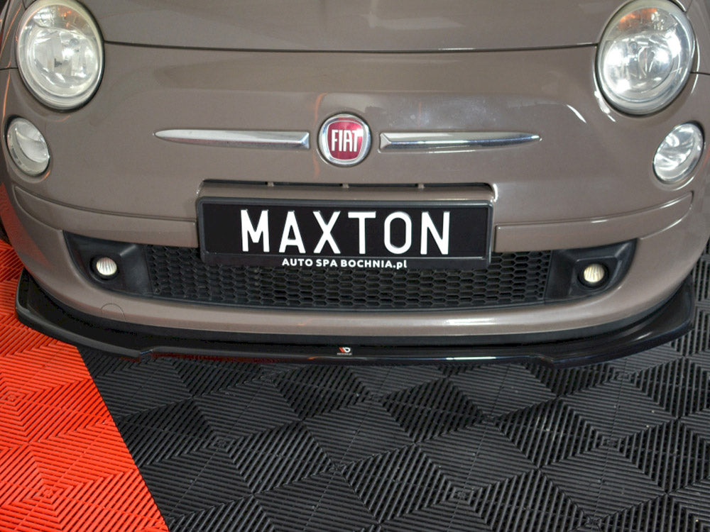 Maxton Design Front Splitter V.2 Fiat 500 Pre-facelift (2007-2014) - Carbon Look - FI-500-FD2C - Image 2