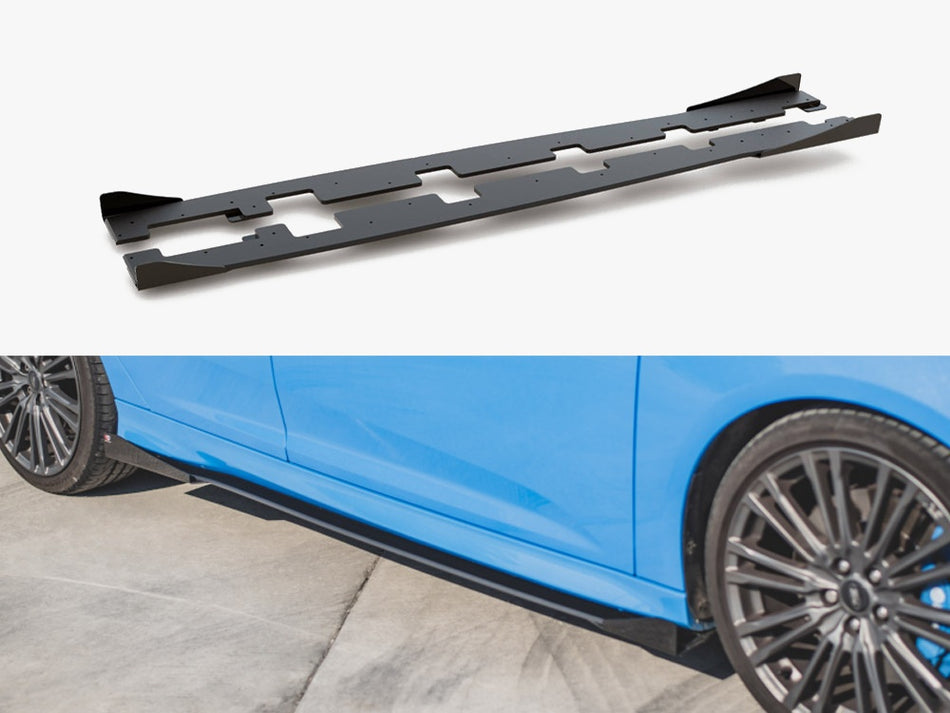 Maxton Design Street PRO Side Skirts Diffusers + Flaps Ford Focus RS Mk3 - FOFO3RSCNC-SD1B+SRF1G - Image 1