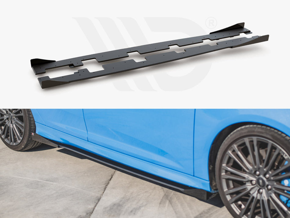 MAXTON DESIGN Street PRO Side Skirts Diffusers + Flaps Ford Focus RS Mk3