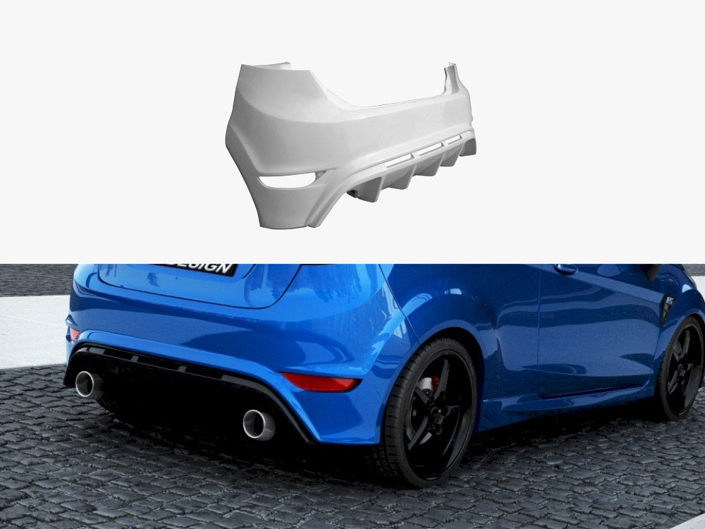 Maxton Design Rear Bumper Ford Fiesta MK 7 Pre-facelift &amp; Facelift (Focus RS Look) - FO-FI-7-RS-R1F - Image 1