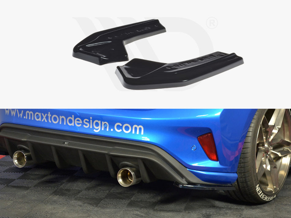 MAXTON DESIGN Rear Side Splitters V.2 Ford Focus ST-Line Mk4 - Carbon Look