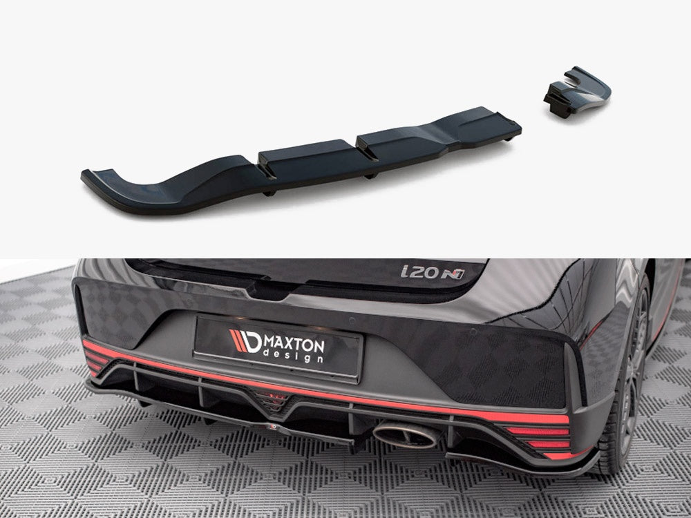 Maxton Design Central Rear Splitter (Vertical Bars) Hyundai I20 N Mk3 - HY-I20-3-N-RSD1G+RD1G - Image 1