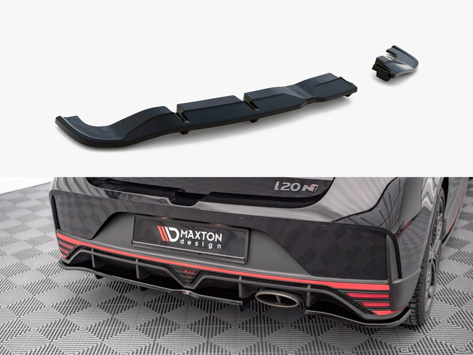 Maxton Design Central Rear Splitter (Vertical Bars) Hyundai I20 N Mk3 - HY-I20-3-N-RSD1G+RD1G - Image 1