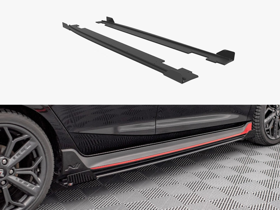 Maxton Design Street PRO Side Skirts Diffusers + Flaps Hyundai I20 N Mk3 - HYI203NCNC-SD1B+SRF1G - Image 1