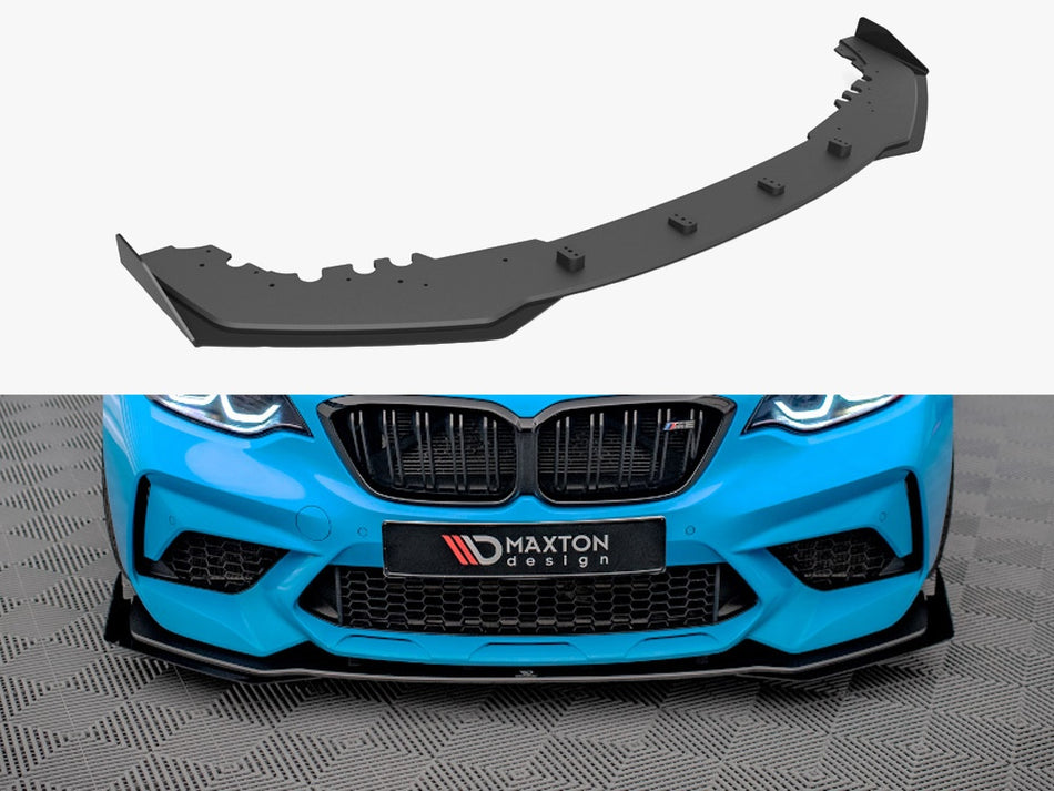 Maxton Design Street PRO Front Splitter V.1 + Flaps BMW M2 Competition F87 - BM287MCOMPCNC-FD1B+FSF1G - Image 1