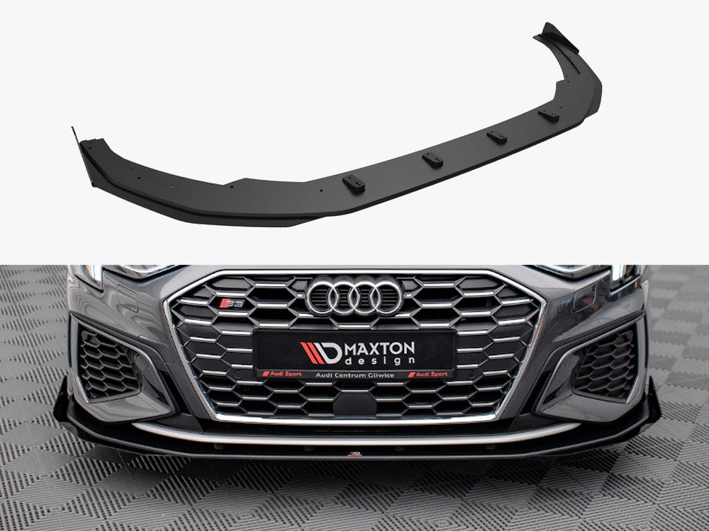 Maxton Design Street PRO Front Splitter V.1 + Flaps Audi S3 / A3 S-Line 8Y - AUA38YSLINECNC-FD1B+FSF1G - Image 1