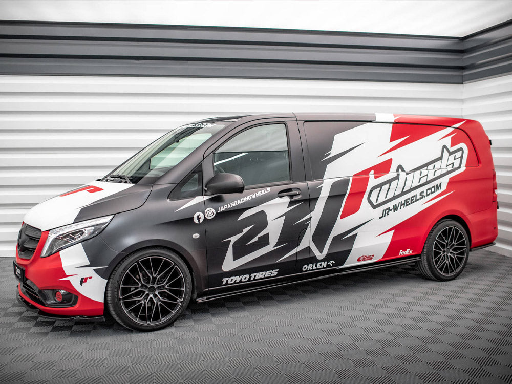 Maxton Design Side Skirts Diffusers Mercedes VITO Extra Long W447 Facelift - ME-VI-W447F-SD1A+BG - Image 2