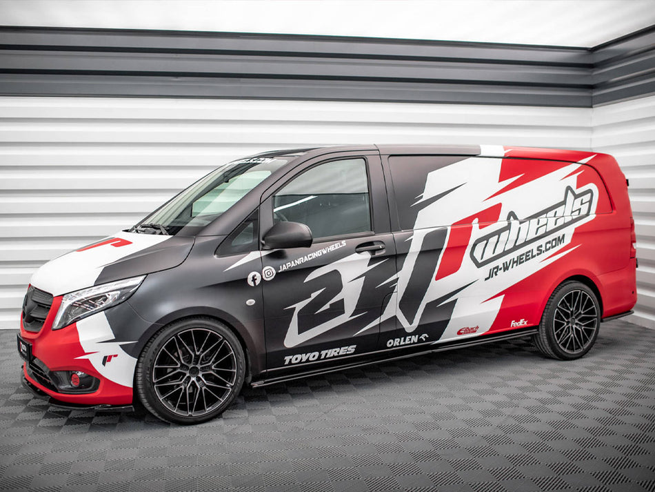 Maxton Design Side Skirts Diffusers Mercedes VITO Extra Long W447 Facelift - ME-VI-W447F-SD1A+BG - Image 2