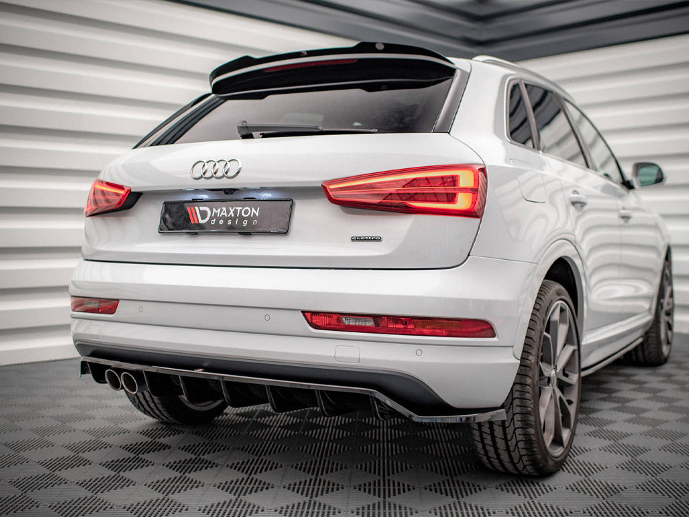 Maxton Design Central Rear Splitter (Vertical Bars) Audi Q3 Sport 8U Facelift - AU-Q3-1F-SLINE-RD1G+RD2G - Image 2