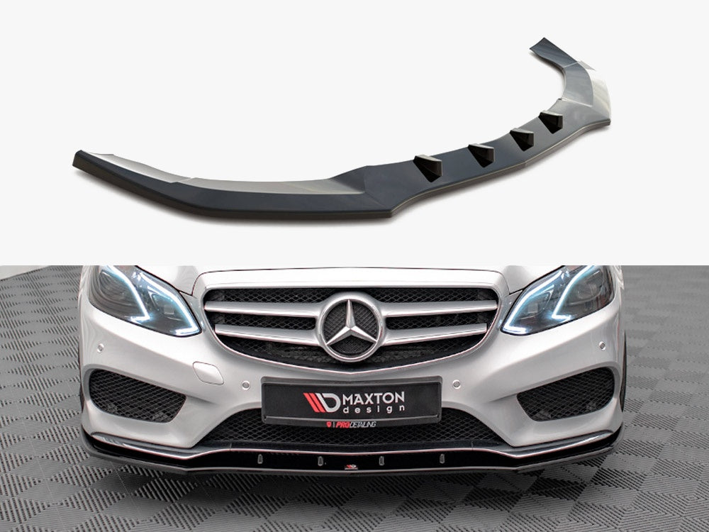 Maxton Design Front Splitter V.1 Mercedes E Amg-Line Sedan W212 Facelift (2012-2016) - ME-E-212F-AMGLINE-FD1G - Image 1