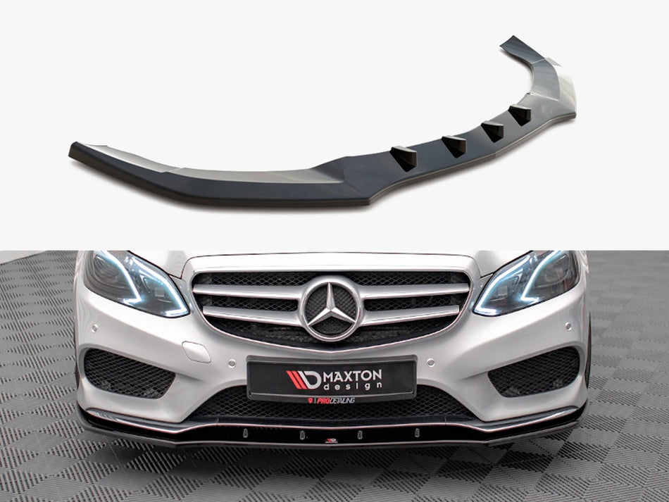 Maxton Design Front Splitter V.1 Mercedes E Amg-Line Sedan W212 Facelift (2012-2016) - ME-E-212F-AMGLINE-FD1G - Image 1