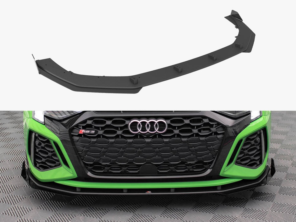 Maxton Design Street PRO Front Splitter V.1 + Flaps Audi RS3 8Y Sedan - AURS38YCNC-FD1B+FSF1G - Image 1