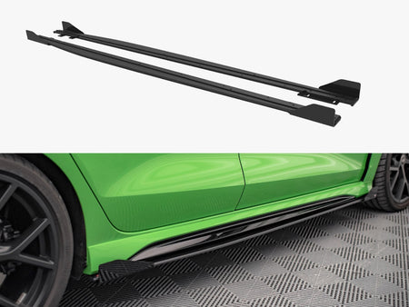 Maxton Design Street PRO Side Skirts Diffusers + Flaps Audi RS3 Sedan 8Y - AURS38YSCNC-SD1B+SF1G - Image 1