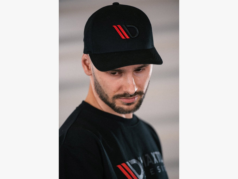 MAXTON DESIGN Baseball CAP - Black/red/black