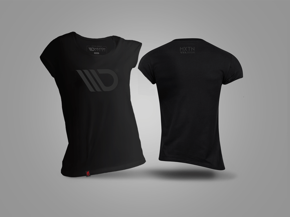 Maxton Design Classic Tshirt Womens Slim - Black - V.2 - MA-TSHRT-BLK-WMNS-SLM-2 - Image 6