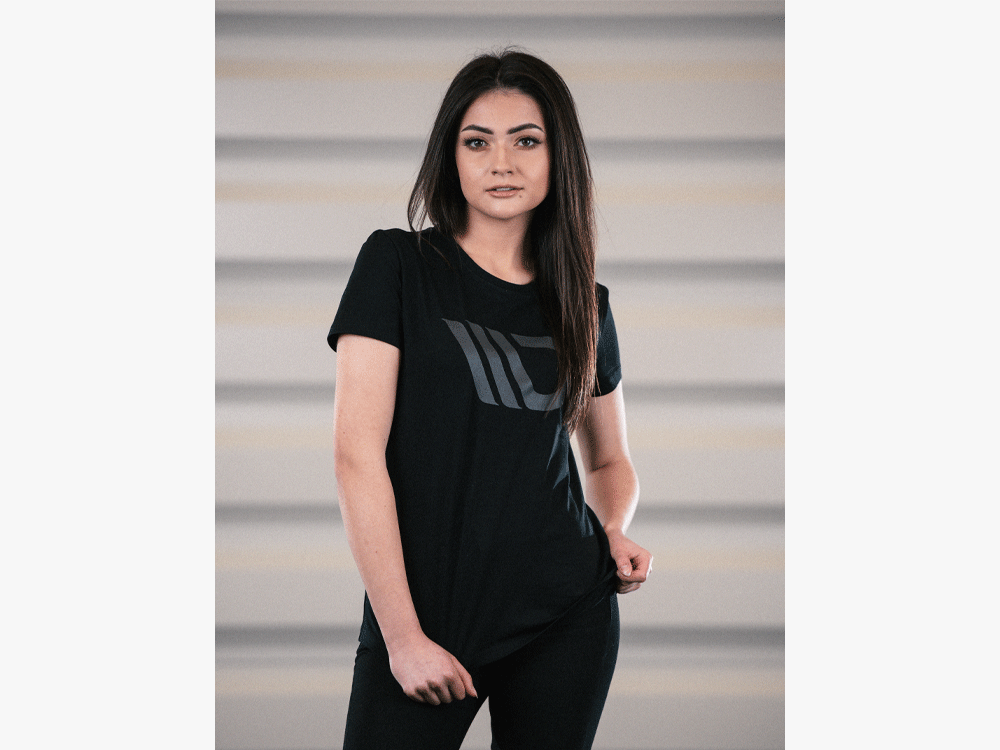 Maxton Design Classic Tshirt Womens Slim - Black - V.2 - MA-TSHRT-BLK-WMNS-SLM-2 - Image 3