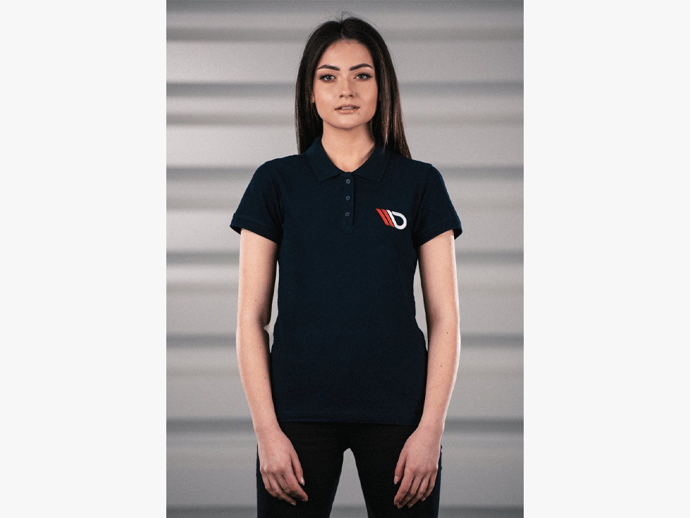 Maxton Design Classic Polo Shirt Womens - Navy Blue - MX-POLO-NAVYBLUE-WMNS-1 - Image 3
