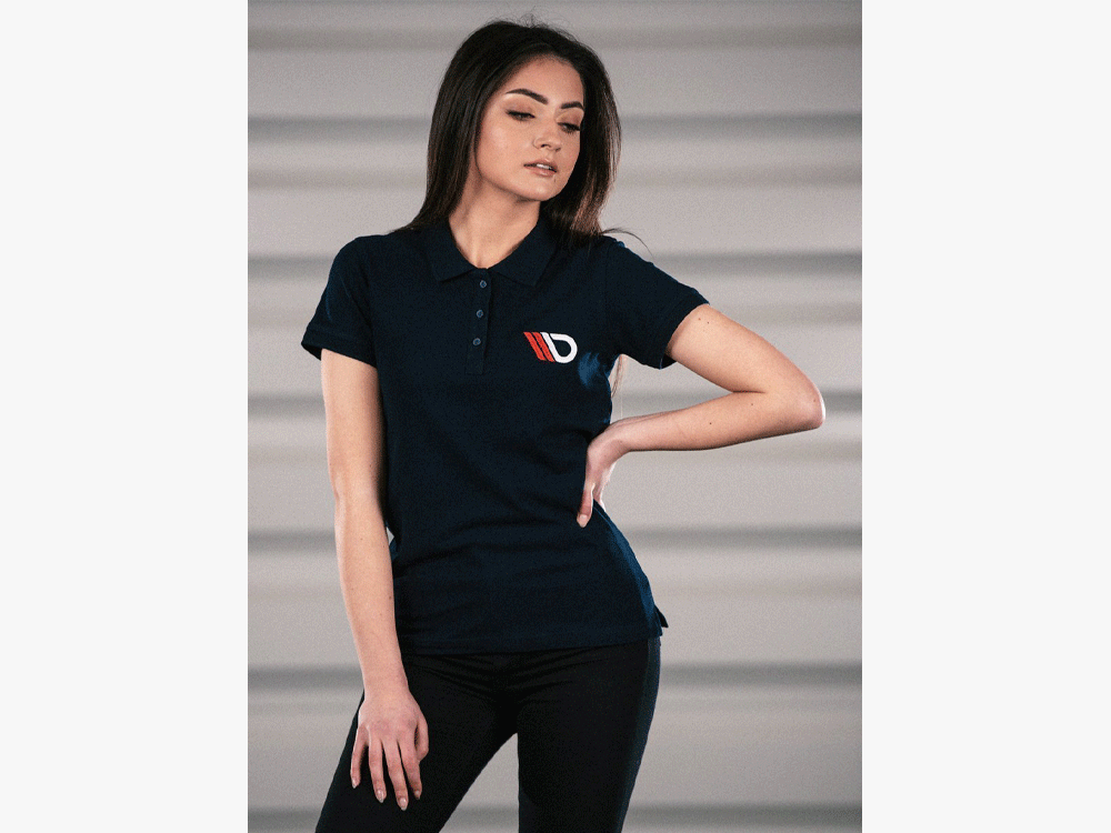 Maxton Design Classic Polo Shirt Womens - Navy Blue - MX-POLO-NAVYBLUE-WMNS-1 - Image 1