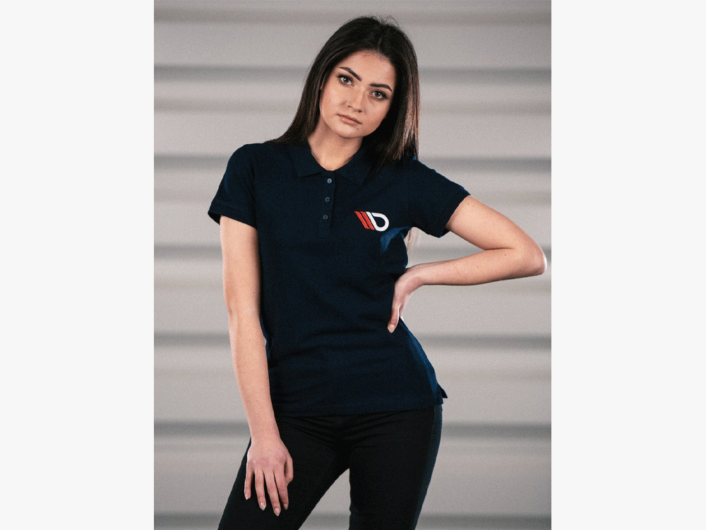 Maxton Design Classic Polo Shirt Womens - Navy Blue - MX-POLO-NAVYBLUE-WMNS-1 - Image 2