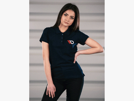 Maxton Design Classic Polo Shirt Womens - Navy Blue - MX-POLO-NAVYBLUE-WMNS-1 - Image 2
