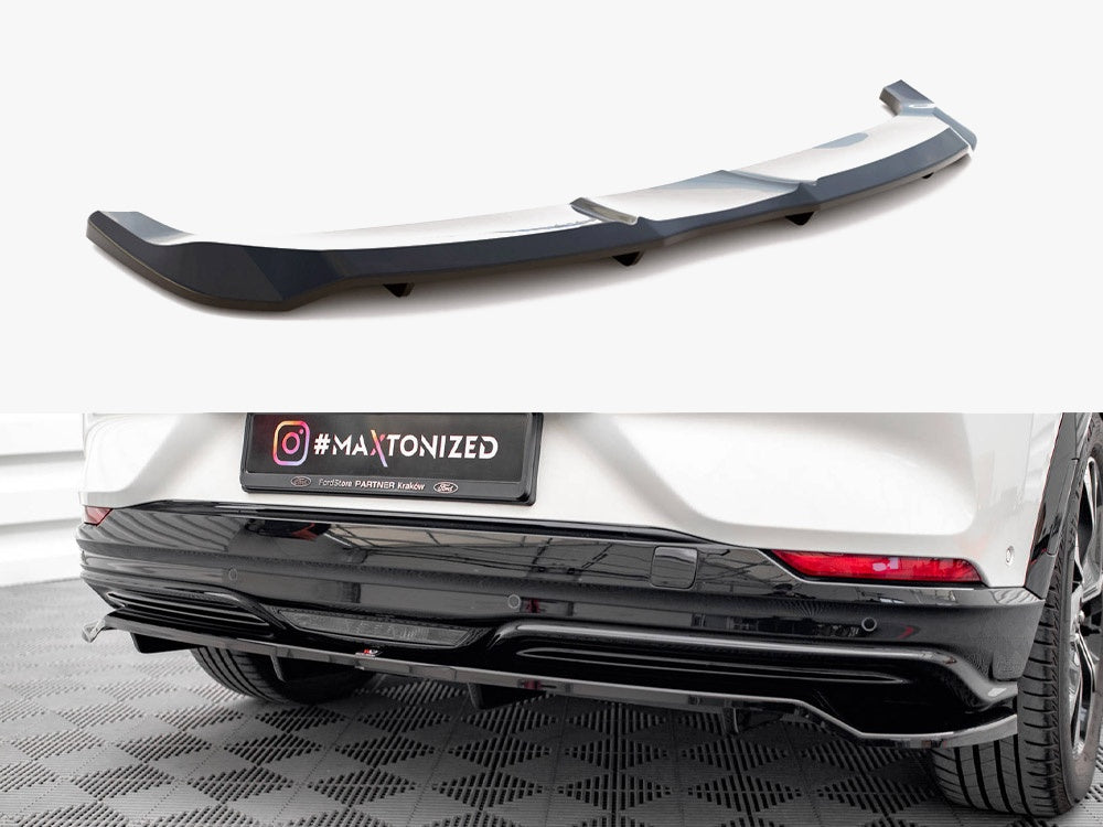 Maxton Design Central Rear Splitter (Vertical Bars) Ford Mustang Mach-e Mk1 - FO-MU-MACHE-1-RD1G+RD2G - Image 1