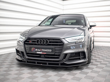 Maxton Design Street PRO Front Splitter Audi S3 / A3 S-Line Sportback 8V Facelift - AUS33FSBCNC-FD1B - Image 2