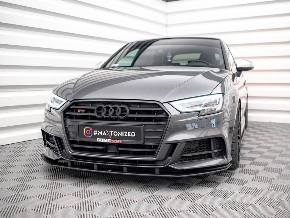 Maxton Design Street PRO Front Splitter Audi S3 / A3 S-Line Sportback 8V Facelift - AUS33FSBCNC-FD1B - Image 2