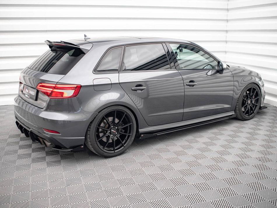 Maxton Design Street PRO Side Skirts Diffusers + Flaps Audi S3 / A3 S-Line Sportback 8V Facelift - AUS33FSBCNC-SD1B+SF1G - Image 2