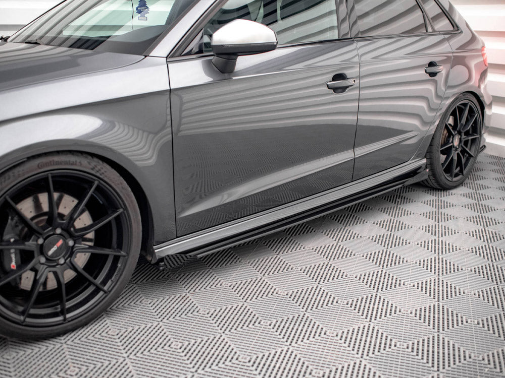 Maxton Design Street PRO Side Skirts Diffusers + Flaps Audi S3 / A3 S-Line Sportback 8V Facelift - AUS33FSBCNC-SD1B+SF1G - Image 4