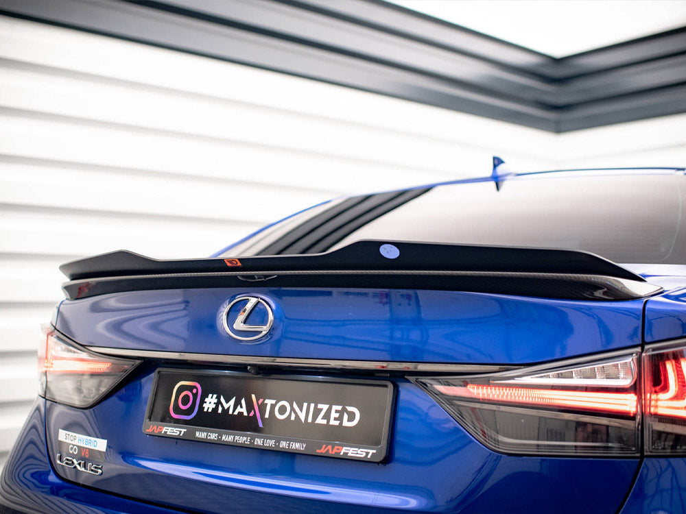 Maxton Design Spoiler CAP Lexus GS F Mk4 Facelift - Carbon Look - LE-GSF-4F-CAP1C - Image 3
