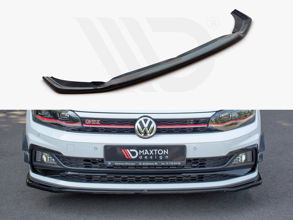 MAXTON DESIGN Front Splitter V.2 Volkswagen Polo GTI / R-Line Mk6 - Carbon Look