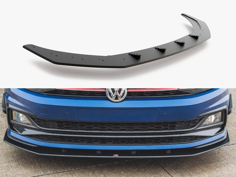 Maxton Design Street PRO Front Splitter VW Polo GTI Mk6 - VWPO6GTICNC-FD3B - Image 1