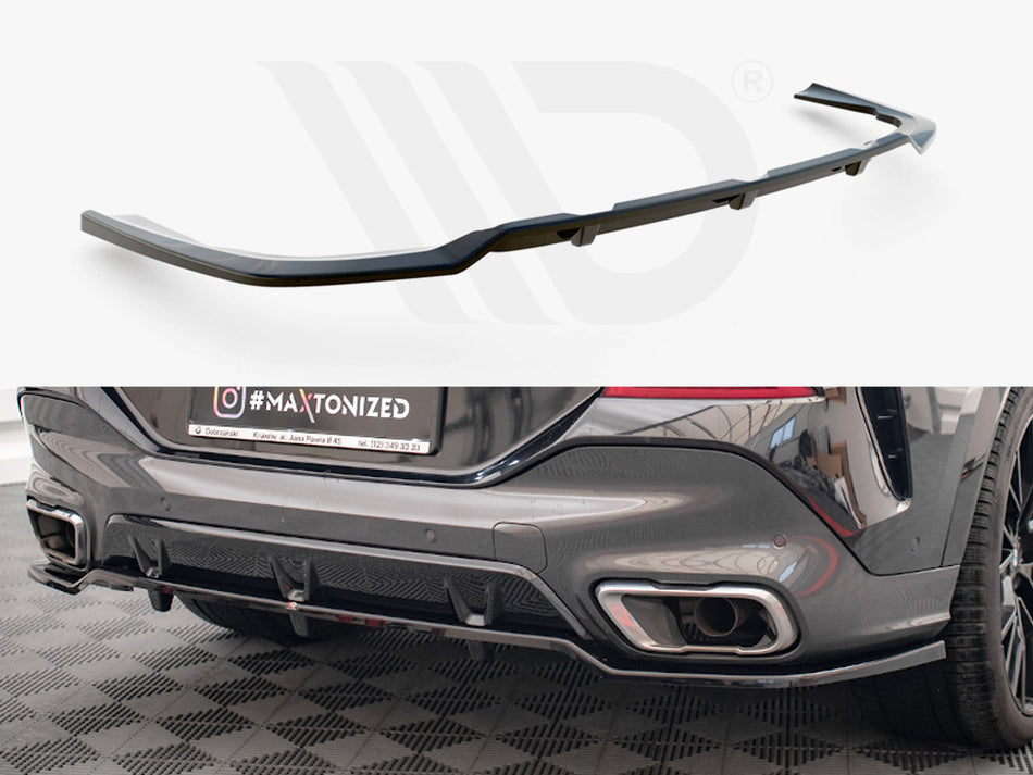 MAXTON DESIGN Central Rear Splitter (Vertical Bars) V.2 BMW X6 M-Pack G06