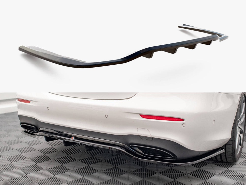 Maxton Design Rear Splitter (Vertical Bars) Mercedes E AMG-Line Sedan W213 Facelift - ME-E-213F-AMGLINE-RD1G+RD2G - Image 1