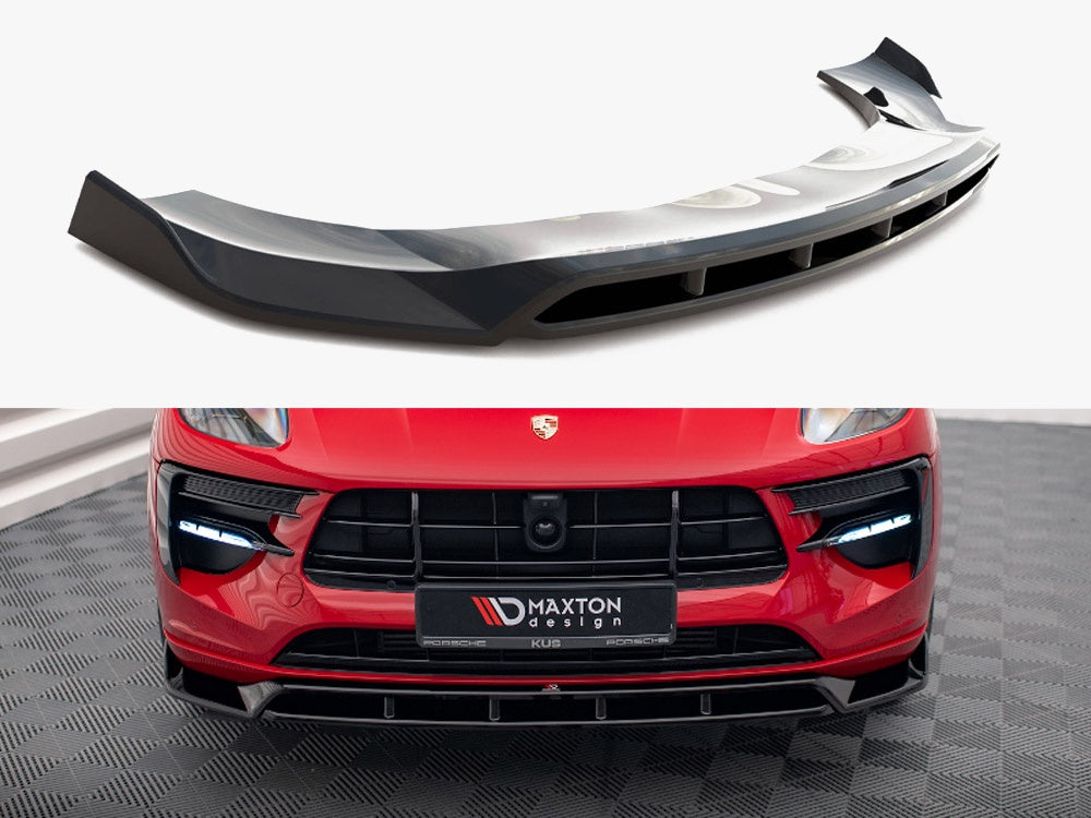 Maxton Design Front Splitter V.2 Porsche Macan GTS / Sport Design Mk1 Facelift - PO-MA-1F-FD2G+FD2RG - Image 1