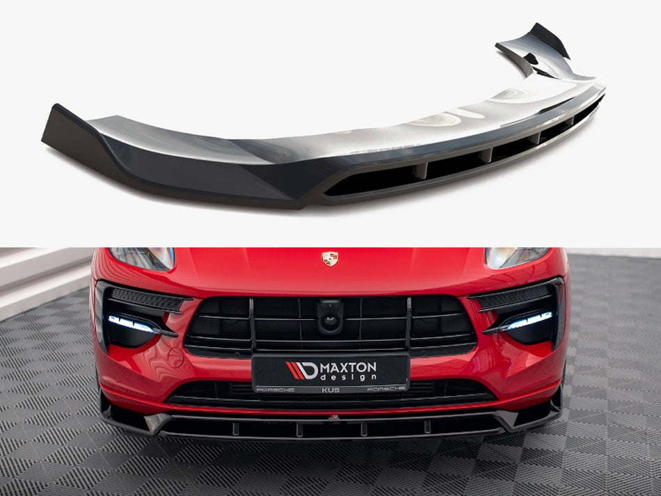 Maxton Design Front Splitter V.2 Porsche Macan GTS / Sport Design Mk1 Facelift - PO-MA-1F-FD2G+FD2RG - Image 1