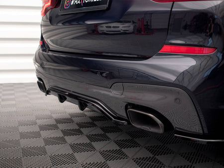 Maxton Design Central Rear Splitter (Vertical Bars) BMW X3 M40i / M40d G01 - BM-X3-01-M40-RD1G+RD2G - Image 3